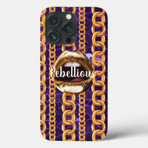 Case-Mate iPhone Case Chic Wild Motif Gold lèvres Cadeau Beauté Girly