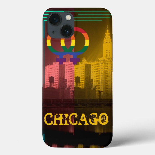 Coques Case-Mate iPhone Chicago Gay Lesbian Intérêt Wrigley Building (Verso)