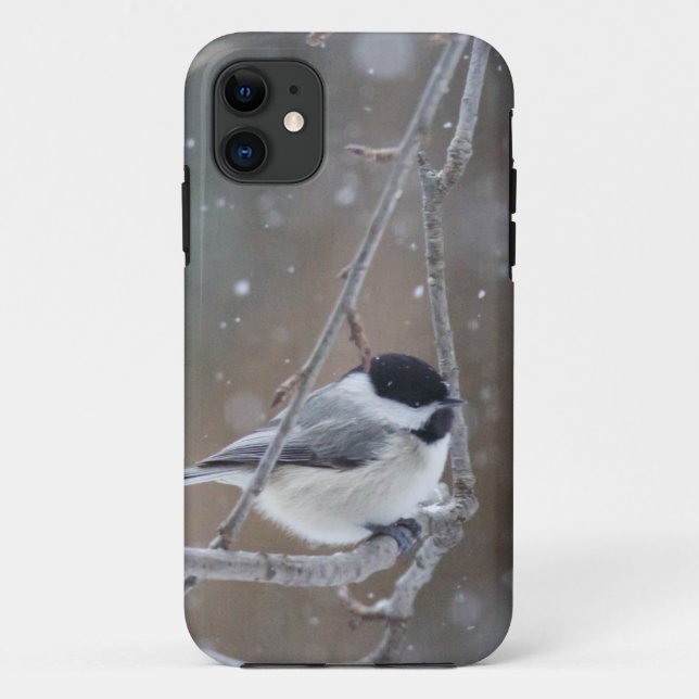 Coques Case-Mate iPhone Chickadee Noir-couvert - oiseau chanteur (Dos)