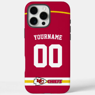 Coque iPhone 16 Pro Max Chiefs personnalisés Jersey Football américain