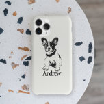 Etui iPhone Case-Mate Chien à Chien à Chien à Chien à Main Personnalisé<br><div class="desc">Graphique mignon d'un Chien à Chien à Puces français avec texte/nom/initiale/monogramme et couleur arrière - plan personnalisable. Vous pouvez facilement changer la couleur de l'arrière - plan à la couleur que vous voulez : Cliquez sur le bouton customiser > En haut de la page cliquez sur Edition > Arrière -...</div>