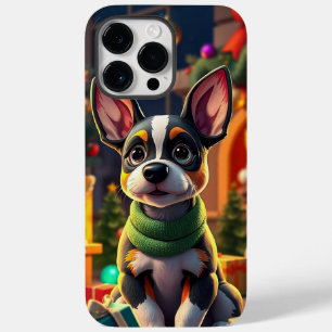 Coque Case-Mate iPhone Chien adorable assis dans un cadre festif