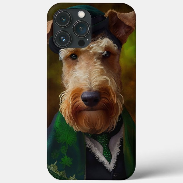 Coques Case-Mate iPhone chien airedale à la St. Patrick's Day (Verso)