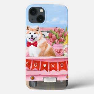Case-Mate iPhone Case Chien Akita Camion de la Saint-Valentin Cœurs 