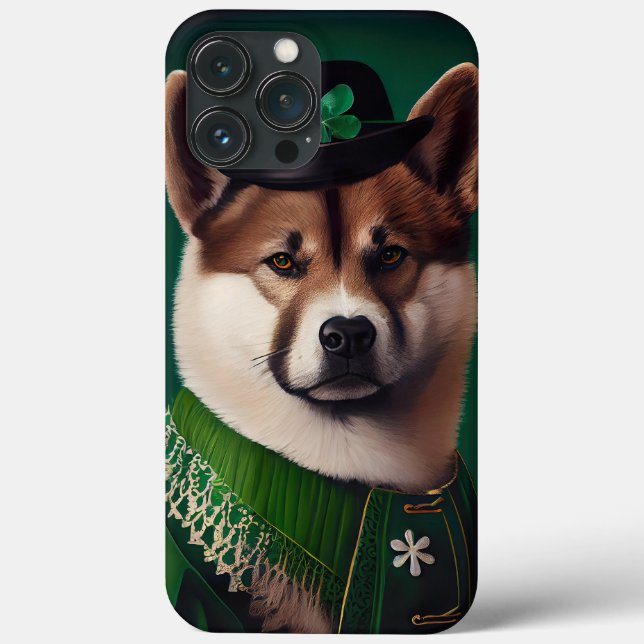 Coques Case-Mate iPhone chien akita en robe de la Saint-Patrick (Verso)