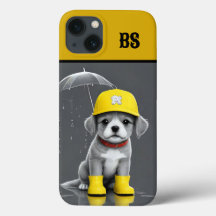 Chien amusant en Bottes de pluie - chien Humour