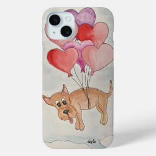 Coque Case-Mate iPhone Chien avec Ballons du Coeur