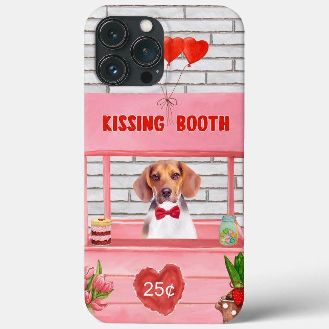Coques Case-Mate iPhone Chien beagle Valentine's Day Kissing Booth (Verso)
