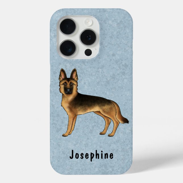 Coques Case-Mate iPhone Chien Berger Allemand Noir Et Tan Avec Nom Personn (Verso)
