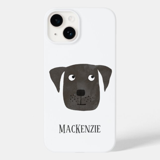 Coques Case-Mate iPhone Chien Black Labrador Retriever Personnalisé (Verso)