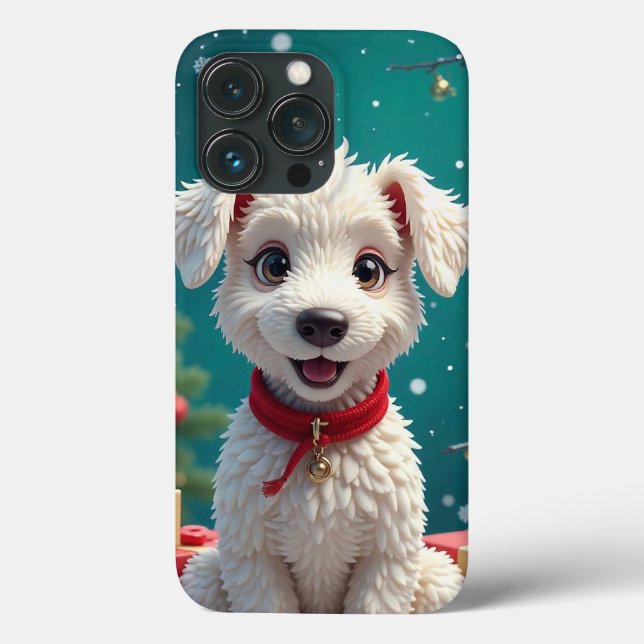 Coques Case-Mate iPhone Chien blanc de dessin animé (Verso)