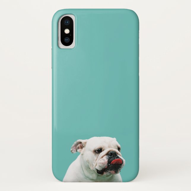 Coques Case-Mate iPhone Chien blanc mignon Bulldog (Dos)