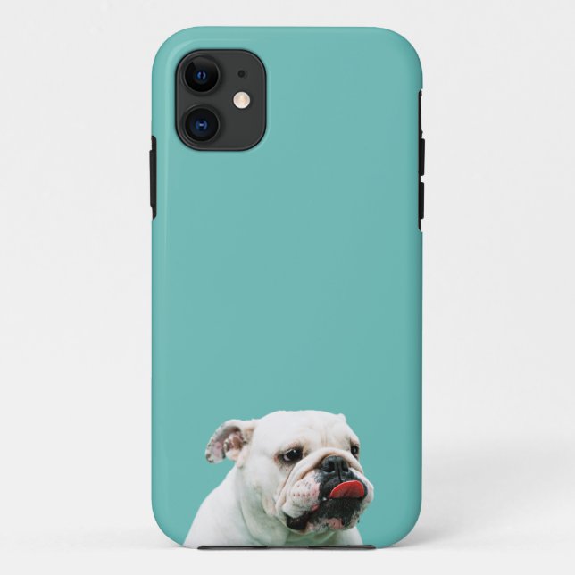 Coques Case-Mate iPhone Chien blanc mignon Bulldog (Dos)