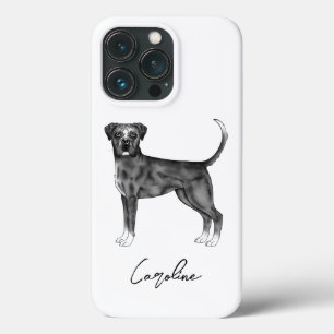 Case-Mate iPhone Case Chien Boxer Allemand En Noir Et Blanc & Nom Person