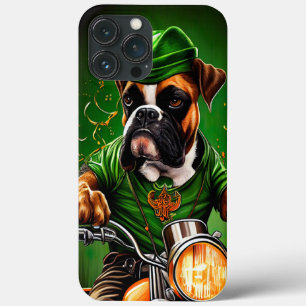 Case-Mate iPhone Case Chien Boxer Conduisant un Vélo St. Patrick's Day