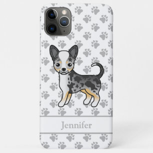 Case-Mate iPhone Case Chien Chihuahua à poil lisse Blue Merle & Nom