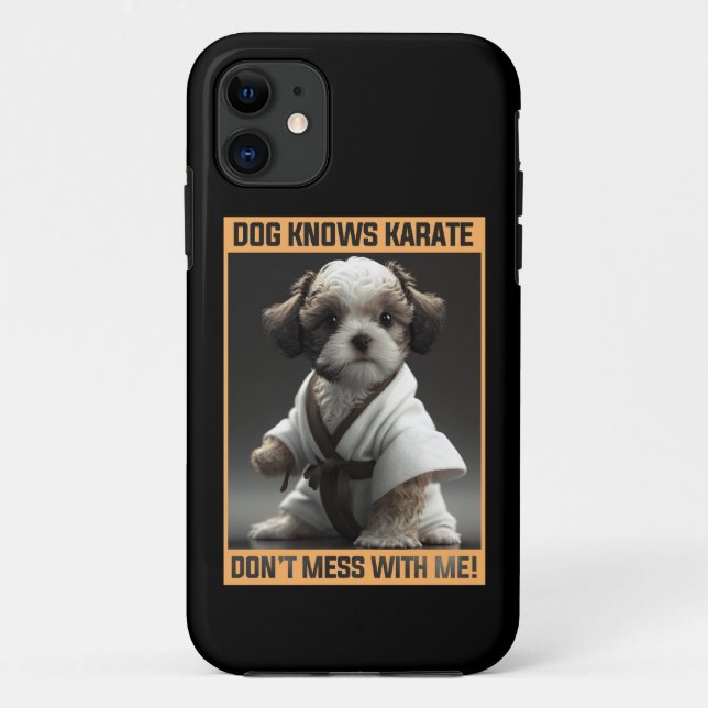 Coques Case-Mate iPhone Chien chiot mignon sait Karate ne pas se mêler de  (Dos)