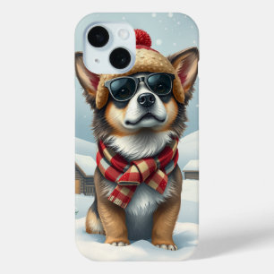 Coque Case-Mate iPhone Chien cool dans l'attirail hivernal et Casquette d