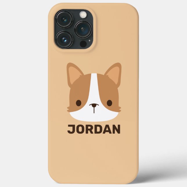 Coques Case-Mate iPhone Chien Corgi mignon avec nom personnalisé (Verso)