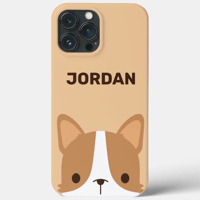 Coques Case-Mate iPhone Chien Corgi mignon avec nom personnalisé (Verso)