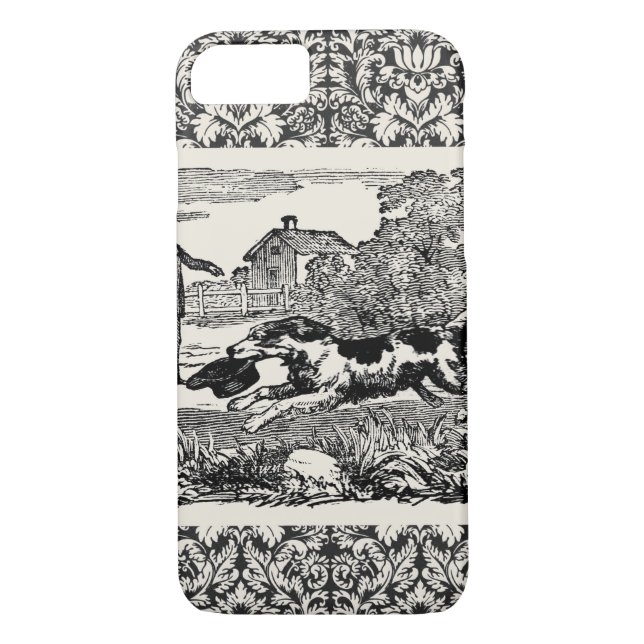 Coques Case-Mate iPhone Chien courant art animal antique illustration vict (Dos)