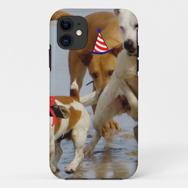 Coques Case-Mate iPhone chien d'anniversaire heureux (Dos)