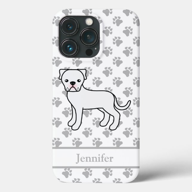 Coques Case-Mate iPhone Chien de bande dessinée Bouledogue Américain blanc (Verso)