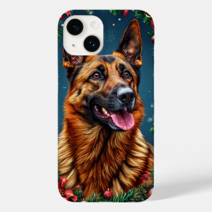 Coque Case-Mate iPhone Chien de berger allemand avec décoration de Noël