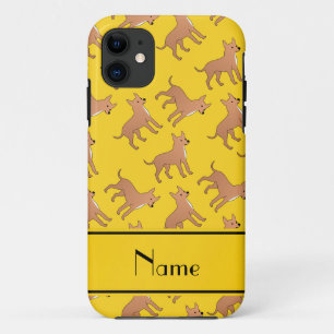 Coque Case-Mate iPhone Chien de chihuahua jaune nom personnalisé