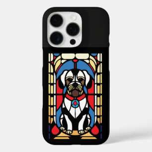 Coque iPhone 16 Pro chien de chiot en vitrail