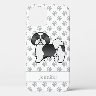 Case-Mate iPhone Case Chien de dessin animé Lhassa Apso noir et blanc & 