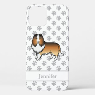 Case-Mate iPhone Case Chien de dessin animé Shetland Sable & Nom