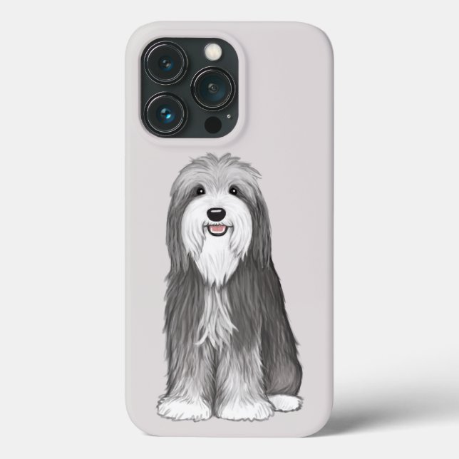 Coques Case-Mate iPhone Chien de dessin de Collie à poils (Verso)