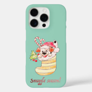 Coque iPhone 16 Pro Chien de la Saison Câlins dans un Bas