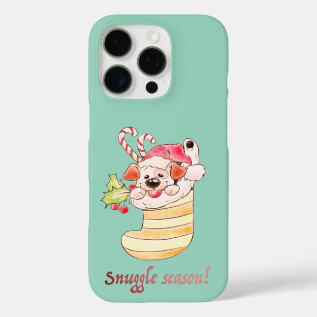Coques Case-Mate iPhone Chien de la Saison Câlins dans un Bas (Verso)