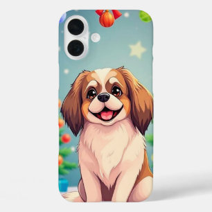 Coque Pour iPhone 16 Plus Chien de Noël