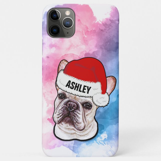Coques Case-Mate iPhone Chien de Noël avec Chien de Noël Casquette (Dos)