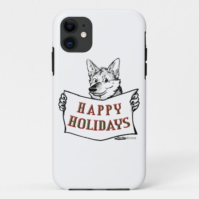 Coques Case-Mate iPhone Chien de Noël : Joyeuses fêtes (Dos)