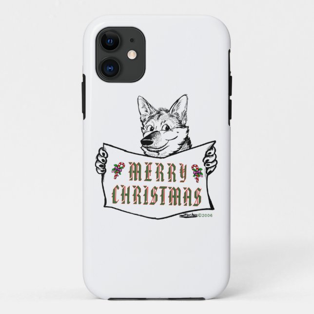 Coques Case-Mate iPhone Chien de Noël : Joyeux Noël ! (Dos)