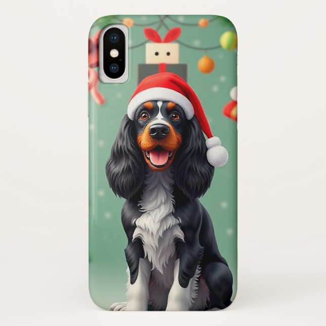 Coques Case-Mate iPhone Chien de Noël mignon (Dos)