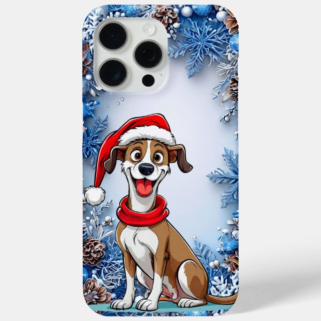 Coques Case-Mate iPhone Chien de Noël mignon (Verso)