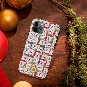 Case-Mate iPhone Case Chien de Noël Mignon Malamute d'Alaska Vert Doré