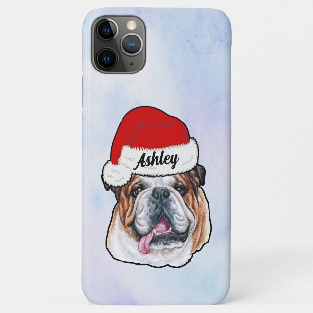Coques Case-Mate iPhone Chien de vacances Casquette de Noël (Dos)
