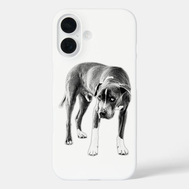 Coques Case-Mate iPhone Chien d'encre urbain—Gazon de mélange Pitbull (Verso)