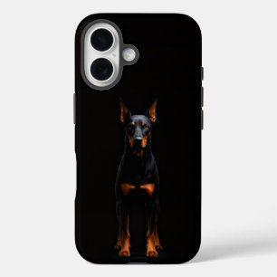 Coque Pour iPhone 16 Chien Doberman Guardian Noir 4 Luxe iPhone 16 Mate