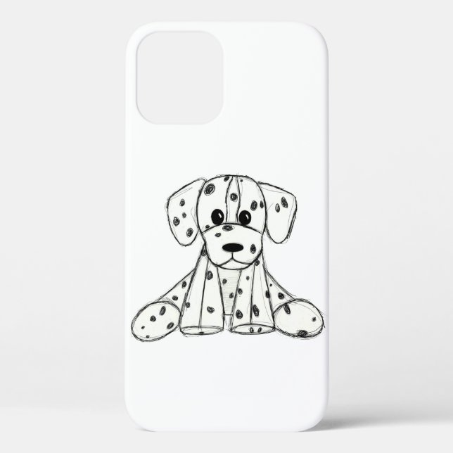 Coques Case-Mate iPhone Chien en dalmate dessin simple noir (Verso)
