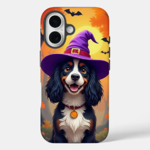 Coque Pour iPhone 16 Chien Festif Citrouille Toutou & Vibrations Automn