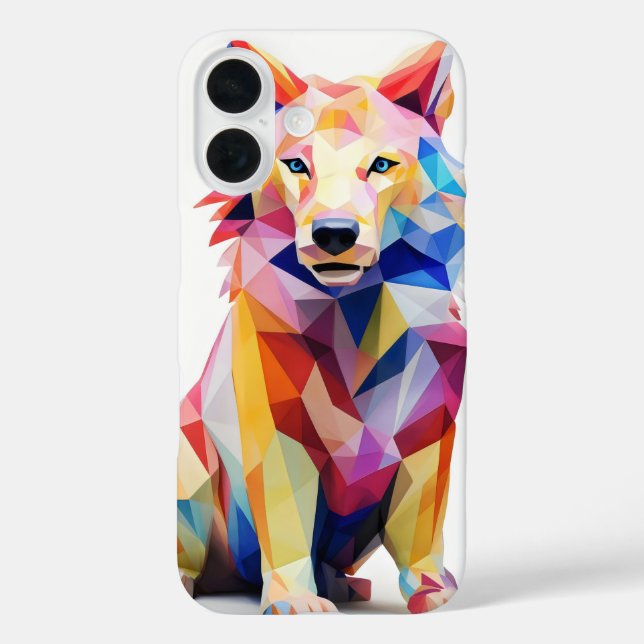 Coques Case-Mate iPhone Chien géométrique coloré (Verso)