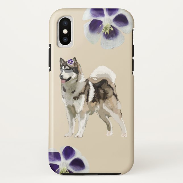 Coques Case-Mate iPhone Chien Husky  Art Apple iPhone X, Résistant (Dos)