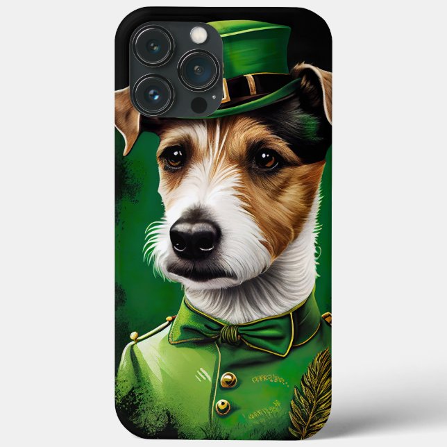 Coques Case-Mate iPhone Chien Jack Russell en robe de la Saint-Patrick (Verso)